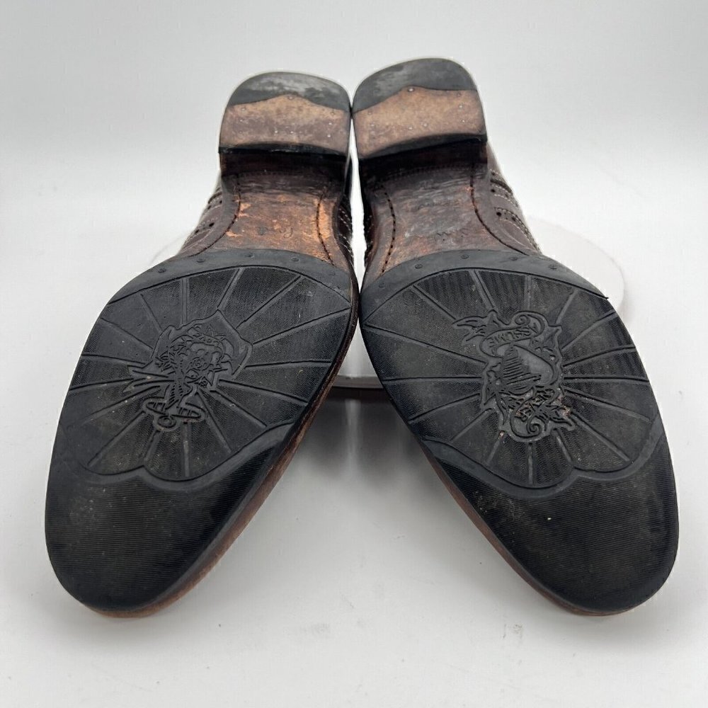 Paul Smith Men Size 7.5 Brown Leather Brogue Wingtip Lace Up Dress Shoes - Picture 7 of 16